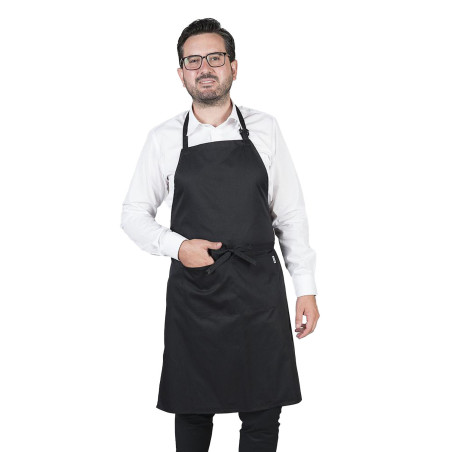 Tablier cuisinier noir professionnel