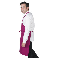 Tablier à bavette pro rose pink pour restauration