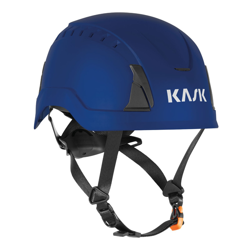 casque chantier bleu