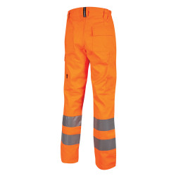 pantalon travail orange fluo