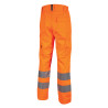 pantalon travail orange fluo