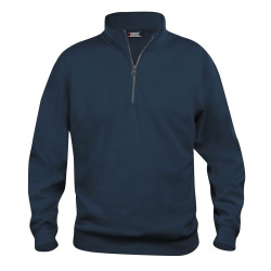 Sweat professionnel bleu marine pas cher Clique BASIC HALF ZIP