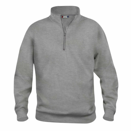 Sweat de Travail pas cher gris mélangé Clique BASIC HALF ZIP Sweat de Travail pas cher gris mélangé Clique BASIC HALF ZIP