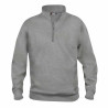 Sweat de Travail pas cher gris mélangé Clique BASIC HALF ZIP
