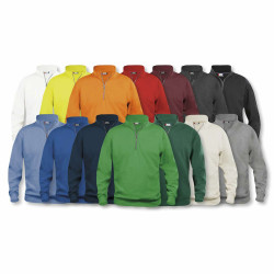 Sweat de Travail pas cher col zippé Clique Basic Half Zip - 14 coloris disponibles