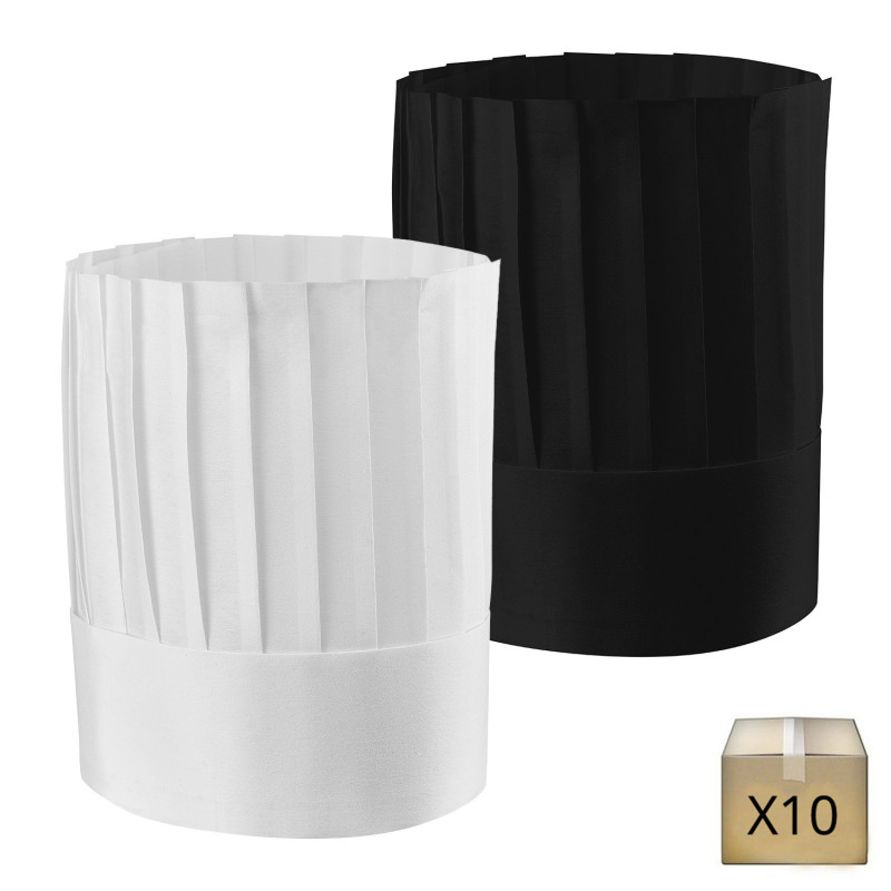 Pack De 3 Toques De Chef Réglables - Noir - En Polyester Respirant Pour Cuisiniers, Boulangers, Restaurants