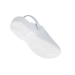 Sabot Médical SRC cuir perforé blanc BORA Nordways couleur blanche - vue de la semelle