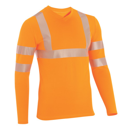 t-shirt travail orange hv