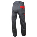 Pantalon professionnel Industrie LMA LIN bicolore gris et rouge - vue de dos