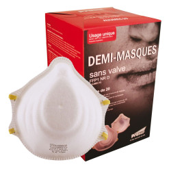 Demi-masque respiratoire professionnel jetable SINGER FFP1 NR D