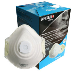 Demi-masque respiratoire usage unique FFP3 NR D SINGER avec valve. 