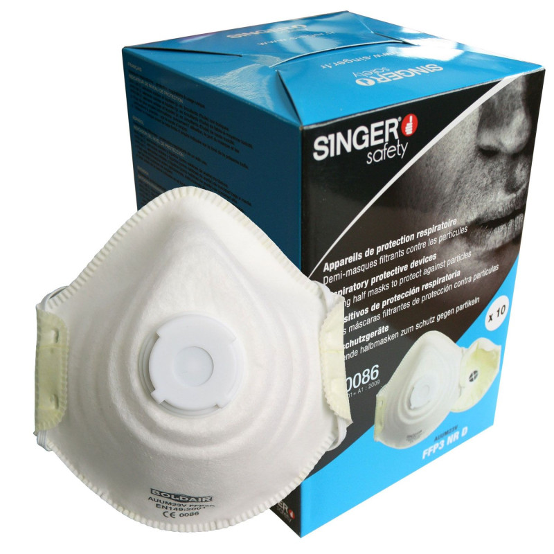 Masque respiratoire FFP3 jetable Singer Safety avec valve d'expiration