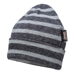 Bonnet professionnel pas cher Portwest rayé gris et noir B024