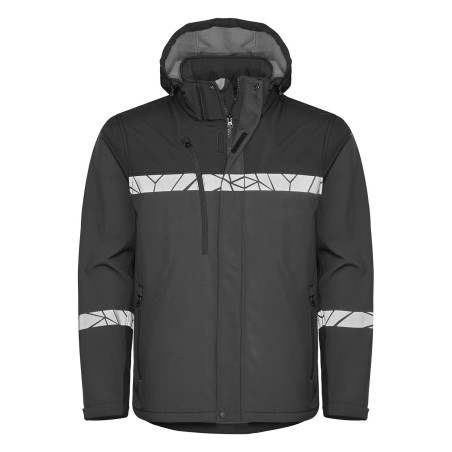 Softshell travail homme avec bandes rétro-réfléchissantes