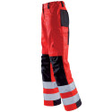 Pantalon de signalisation Haute Visibilité Femme Lafont TARA collection FLASH rouge fluo et noir