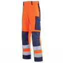 Pantalon haute visibilité multirisques Lafont sans métal MARS collection Protect HIVI orange hivi bleu marine