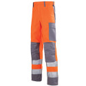Pantalon multirisques  haute visibilité Lafont MARS collection Protect HIVI orange fluo gris acier