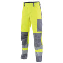 Pantalon de travail multirisques haute visibilité Lafont sans métal MARS collection Protect HIVI jaune hivi gris acier