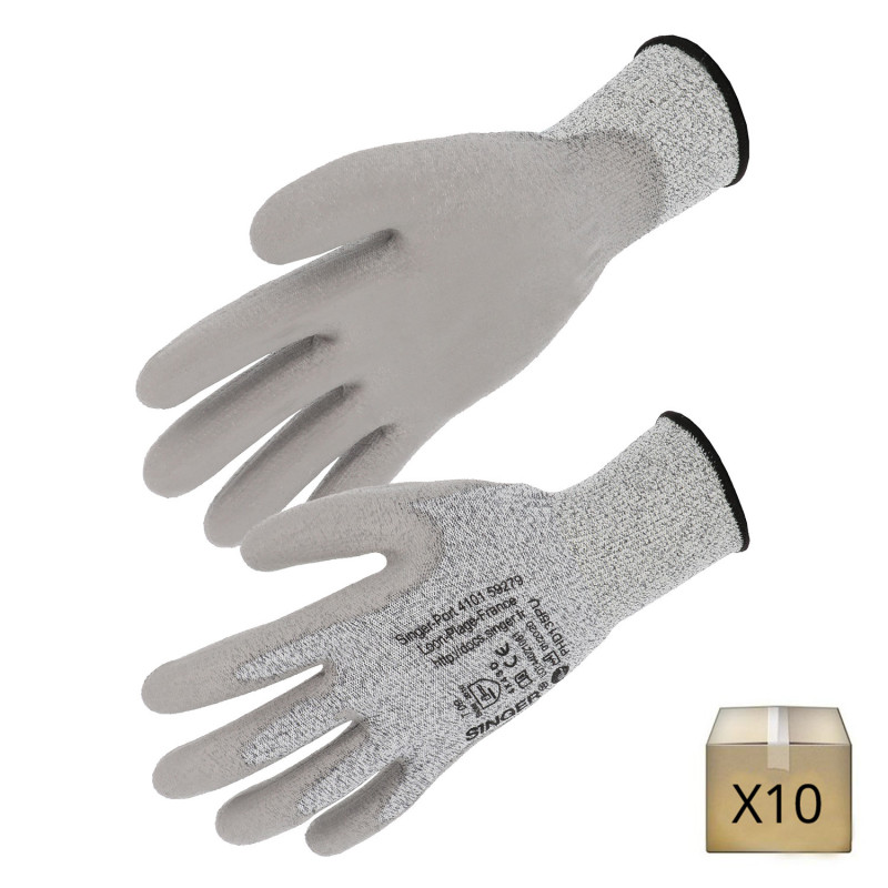 x10 Gants anticoupure PEHD