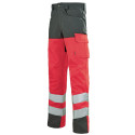 Pantalon de travail Lafont Haute Visibilité IRIS collection Work Vision 2 rouge hivi gris charcoal