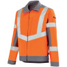 Blouson Haute Visibilité Lafont LUTEA Collection Work Vision 2 orange hivi et gris acier