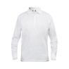 Polo de travail blanc pas cher à manches longues 100% Coton Clique CLASSIC LINCOLN