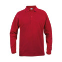 Polo professionnel rouge pas cher à manches longues 100% Coton Clique CLASSIC LINCOLN