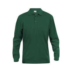 Polo de jardinier pas cher à manches longues 100% Coton Clique CLASSIC LINCOLN vert foncé