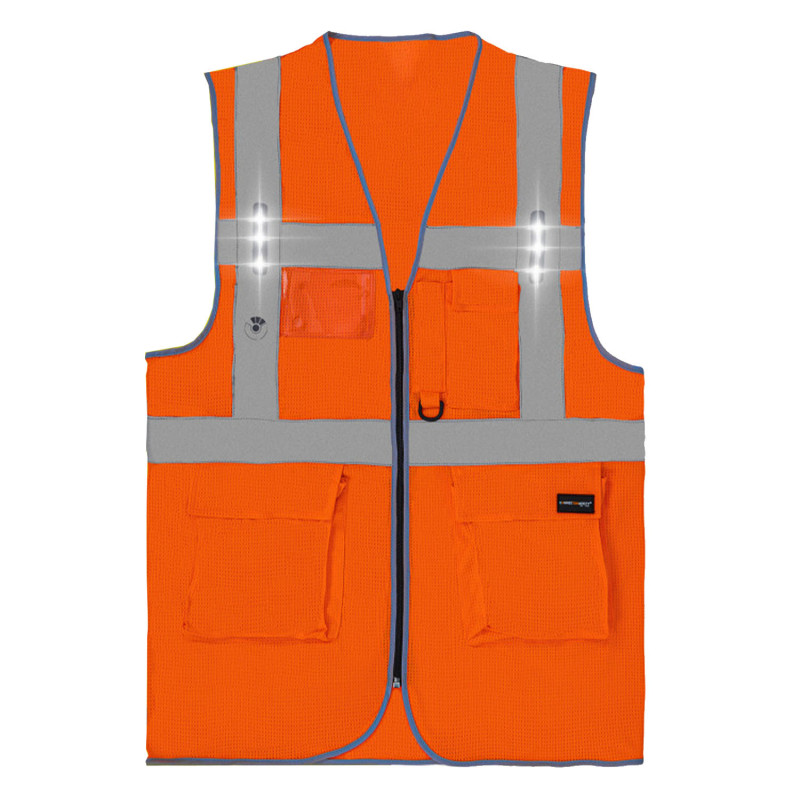 Gilet haute visibilité avec led