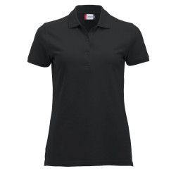 Polo Restauration noir pas cher femme Clique