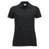 Polo Restauration noir pas cher femme Clique