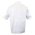 Veste de cuisine professionnelle blanche à manches courtes 100% coton pas cher LMA MERLU
