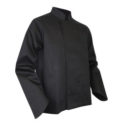 Veste de cuisine noire pas cher LMA en polycoton et à manches longues PASSOIRE