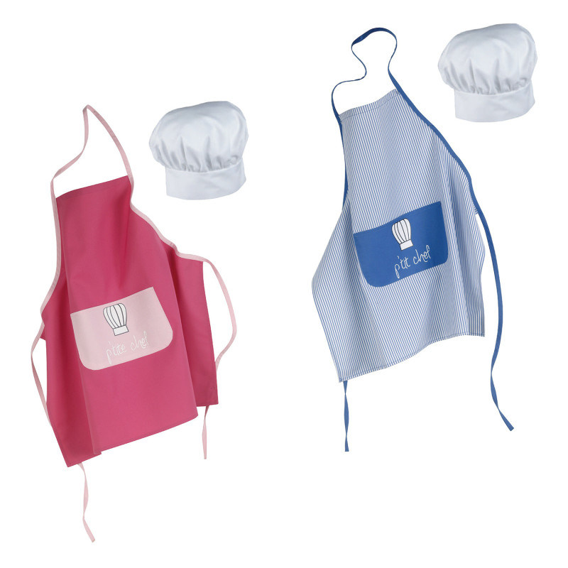 ASMIZ Lot De 8 Tabliers Enfant Avec Toques - Colorés, Réglables, Avec Poches - Pour Cuisine, Pâtisserie, Peinture - Filles Et Garçons 3 à 13 Ans