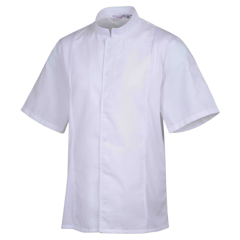 Veste de cuisine blanche en nid d'abeilles Robur à manches courtes SIAKA confortable et respirante