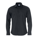 Chemise de service noire pas cher pour homme à manches longues 100% coton Clique CLARK