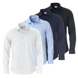 Chemise de service homme pas cher à manches longues 100% coton Clique CLARK