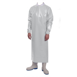 Tablier PU à manches Manulatex blanc