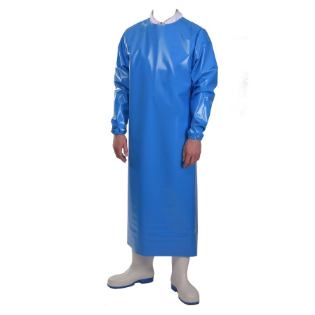 Tablier PU à manches Manulatex bleu