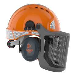 casque forestier avec coquille