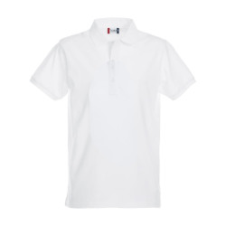 Polo professionnel blanc stretch et confortable Clique