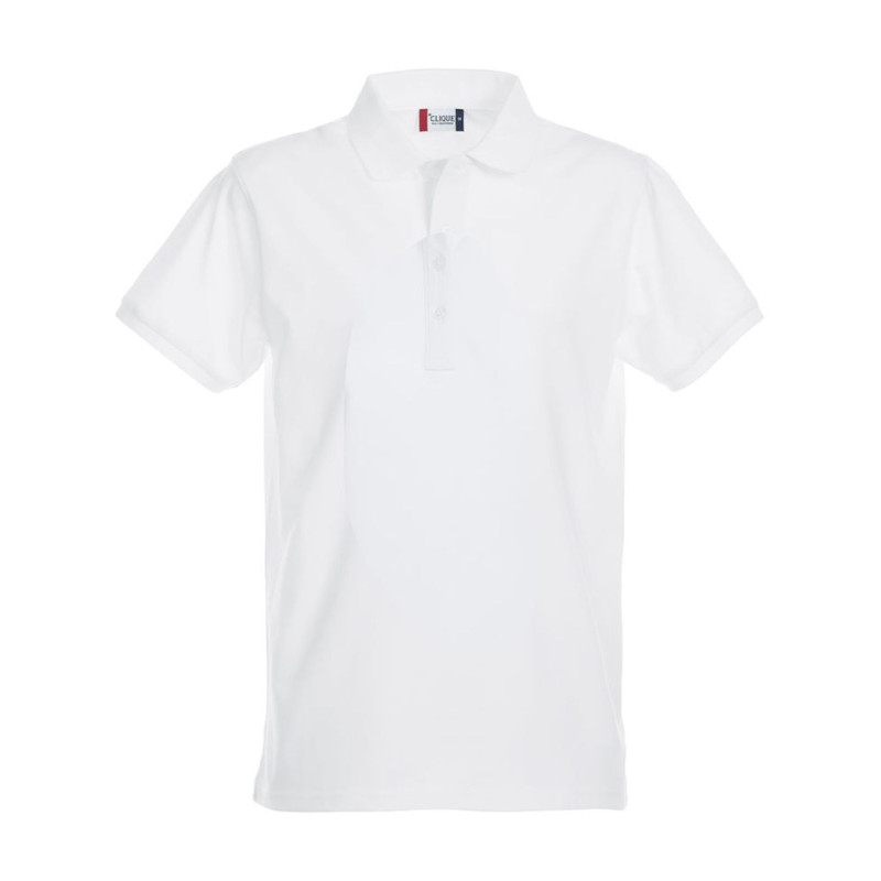 Polo professionnel blanc stretch et confortable Clique