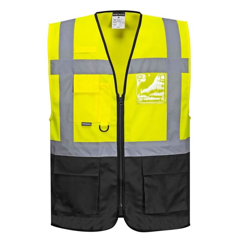 Gilet haute visibilité multipoches jaune