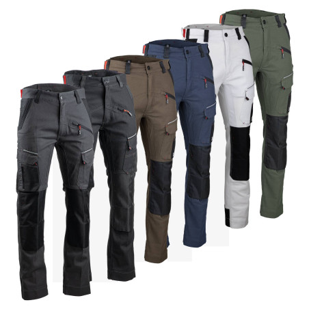 Pantalon de travail stretch renforcé multipoches