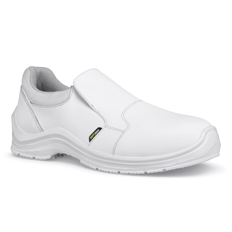 Mocassins de sécurité cuisine antidérapants blancs GUSTO Safety Jogger et Shoes For Crews S3 SRC