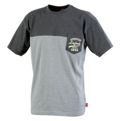 Tee-shirt de travail lafont bicolore noir et gris chiné CAYUGA 100% coton Collection Stone by Lafont	