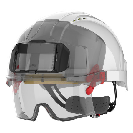 Casque chantier porte badge visiere