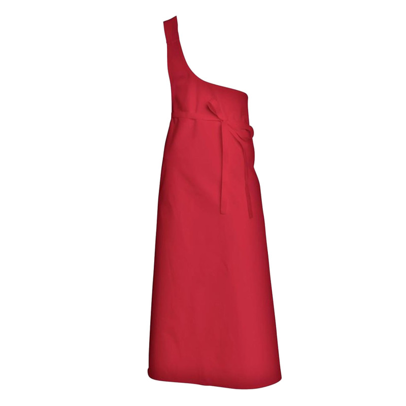 tablier boucher rouge