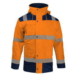 Parka haute visibilité travaux publics