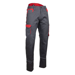 Pantalon de travail Industrie LMA LIN bicolore gris et rouge